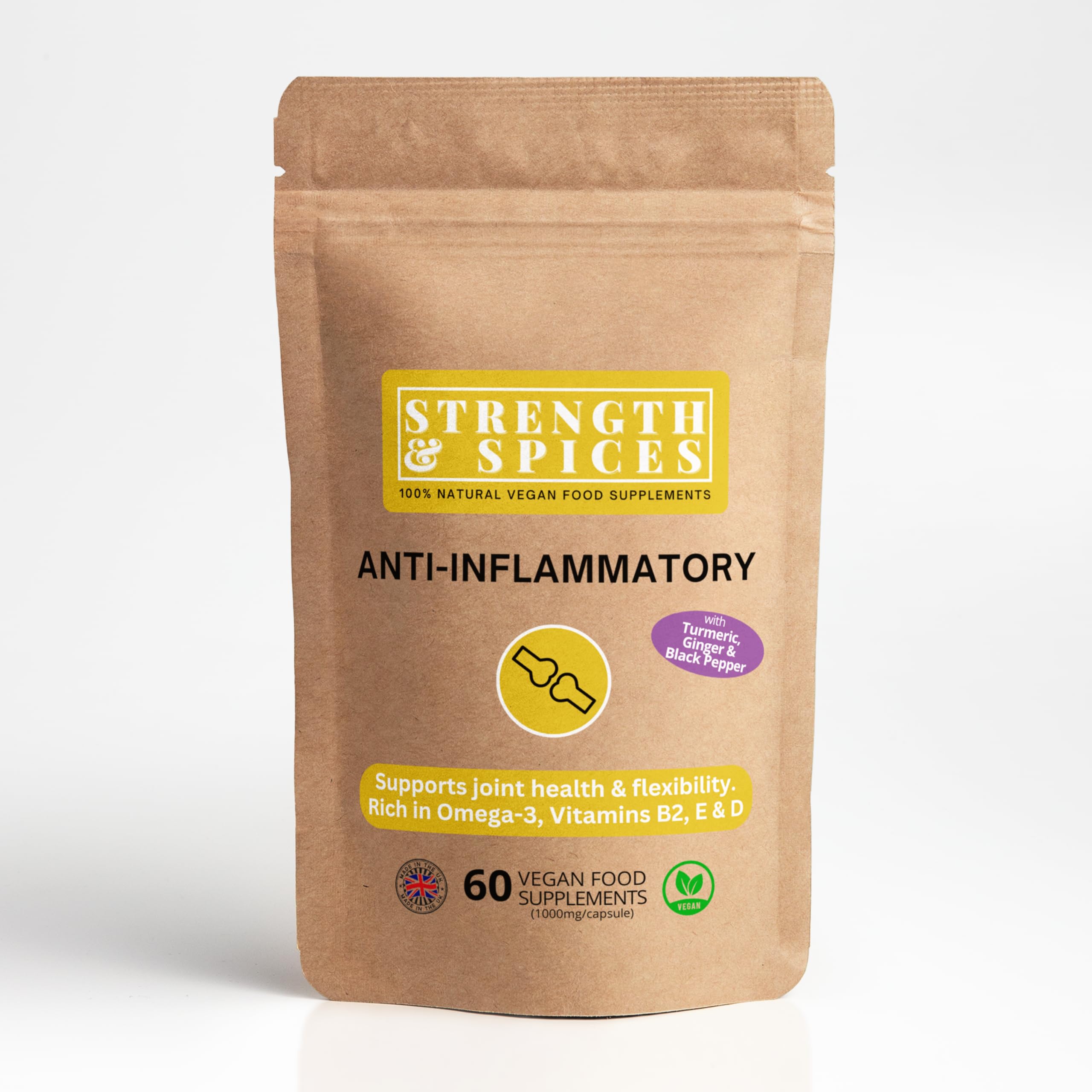 Sponsored Ad – Strength & Spices Anti-inflammatory, Muscle and Joint Care Supplements for Mobility and Recovery, Turmeric Capsules with 28 Powerful Ingredients, Vegan and All-Natural, 1000mg, 60 Capsules, Refill