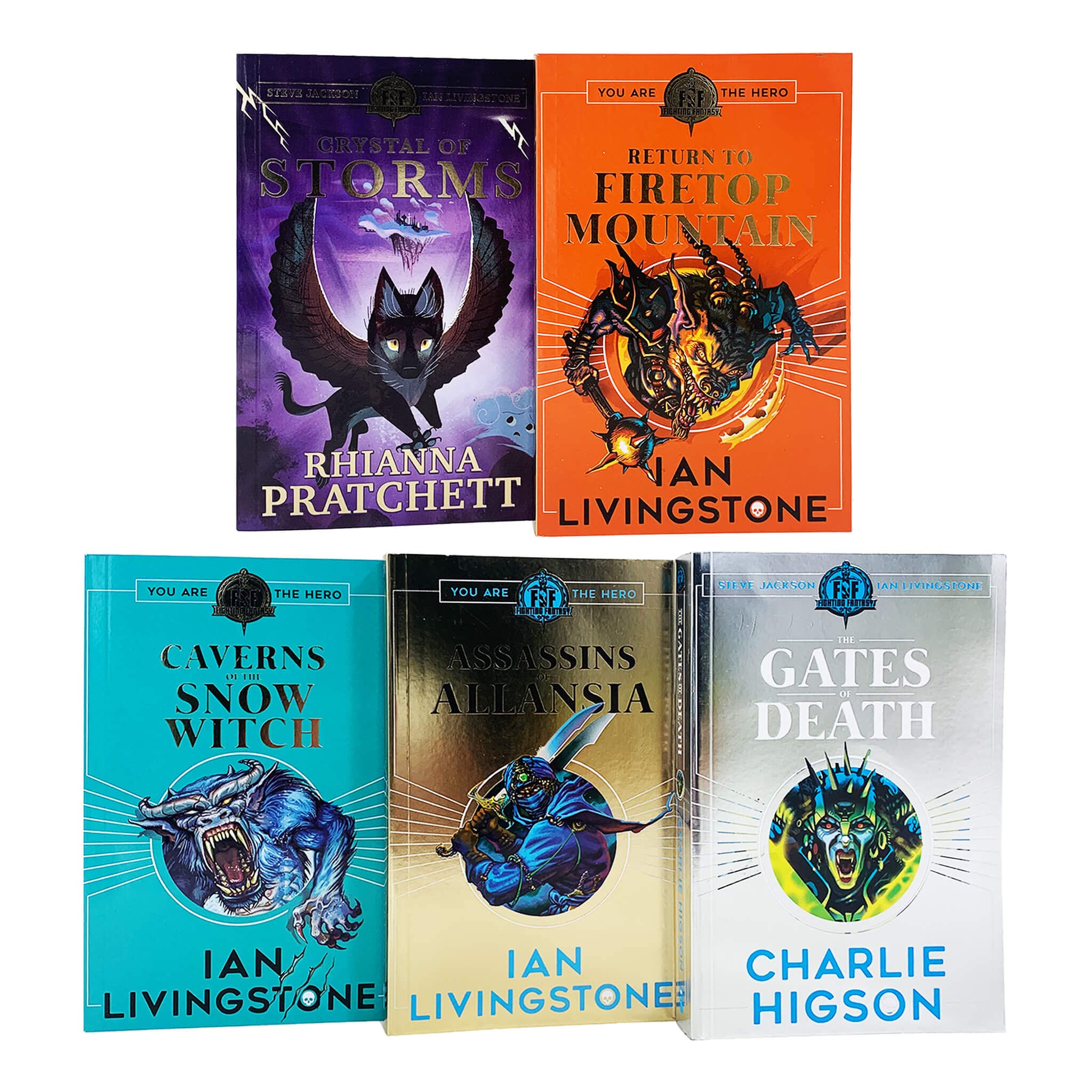Fighting Fantasy RPG 5 Books Collection Set (11-15) (The Gates of Death, The Caverns of the Snow Witch, Assassins of Allansia, Return to Firetop Mountain & Crystal of Storms)