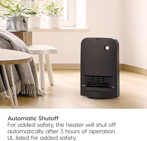Miniatura 9 de IRIS USA WOOZOO - Calentador portátil oscilante de 1500 W con sensor de movimiento, ventilador de cerámica espacial para escritorio, calefacción