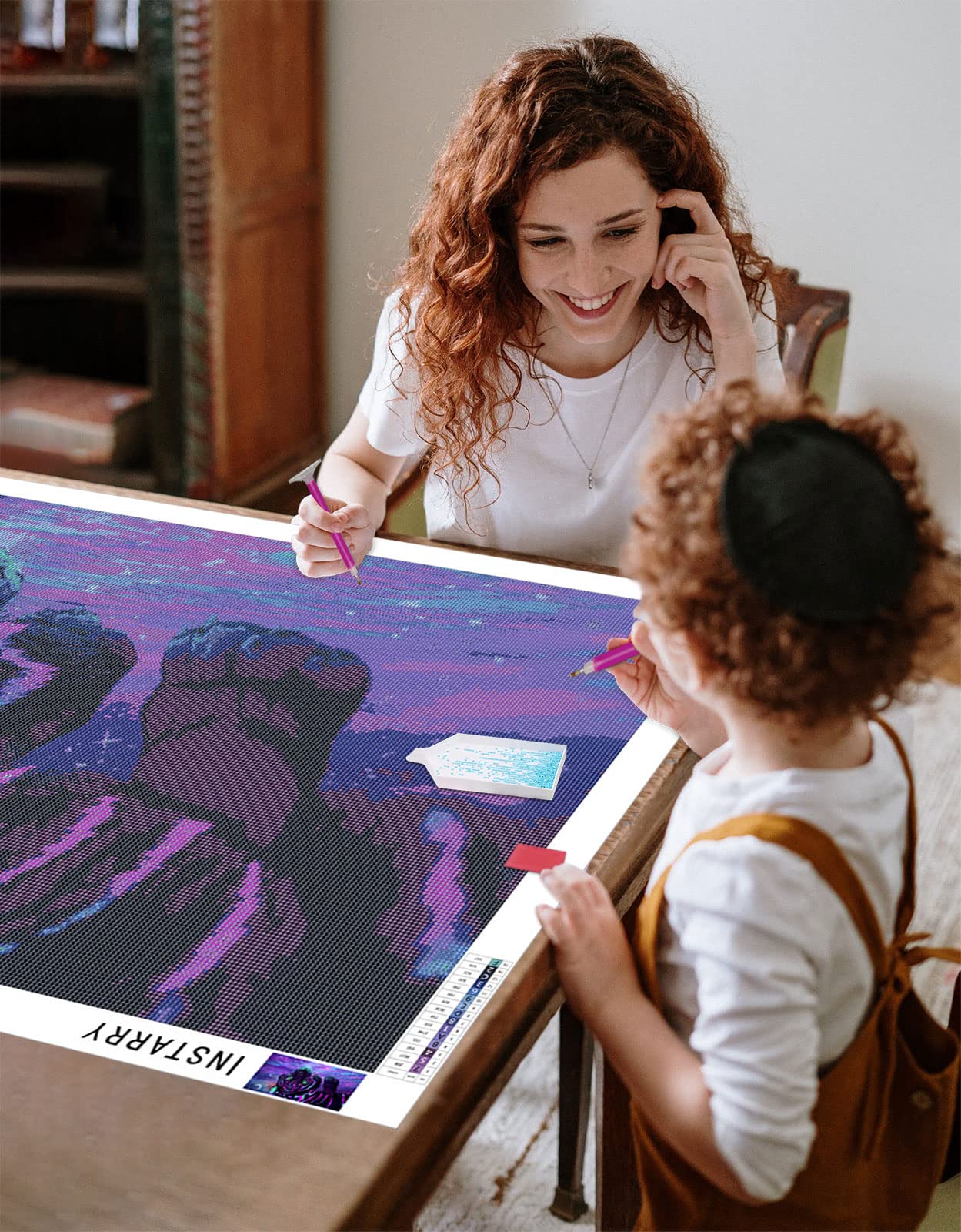 Instarry 5D Diamond Painting Peinture Diamant Tigre au Clair de Lune Home Décoration 120x60 cm
