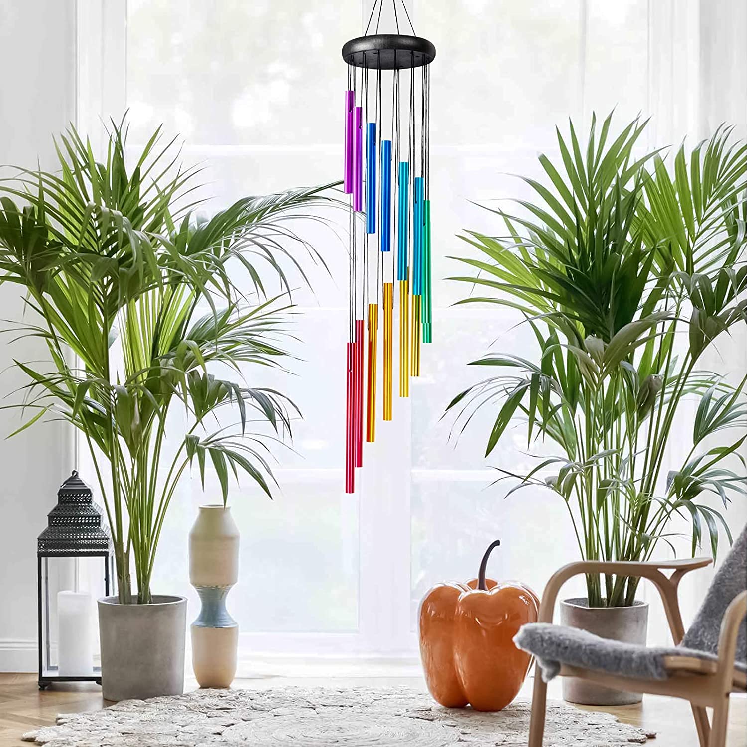 NATURE’S MELODY Wind Chimes for Home Positive Energy | Wind Chimes for Balcony Bedroom with Sweet Sound |Multi Color Aluminum Chime Gives Unique Relaxing Sound with Modern Look (36 inches)-image-22