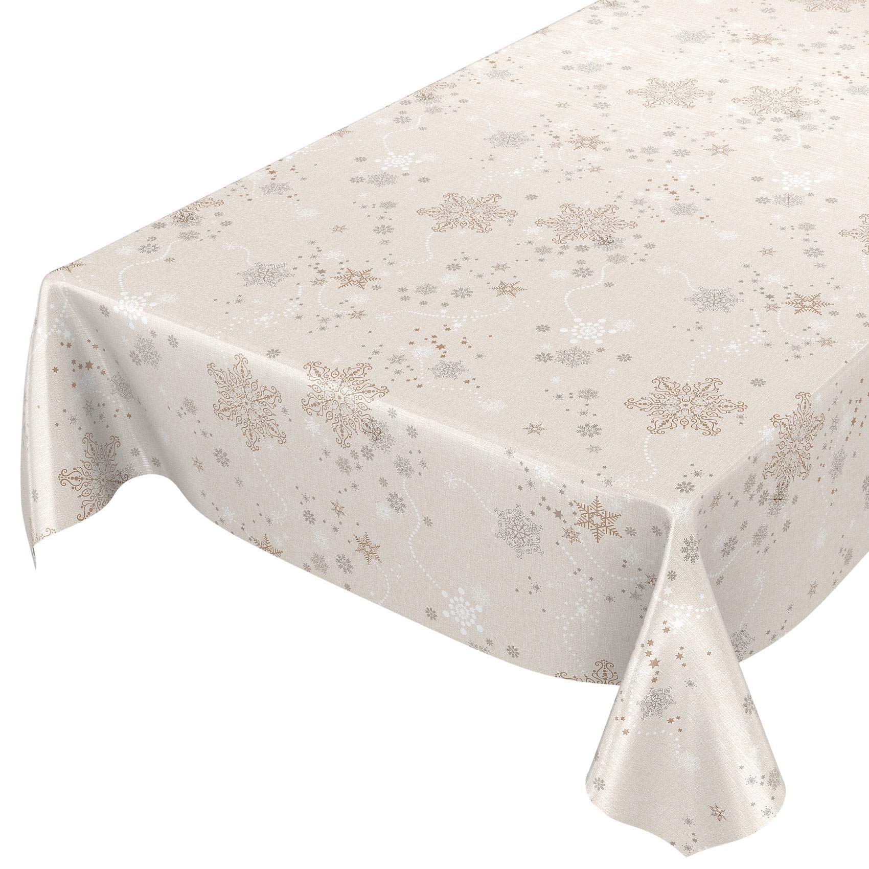 Tovaglia Cerata Natalizia Rossa ANRO 200x140 Cm – Impermeabile E Antimacchia, Per Interni/esterni, Bordo Dritto