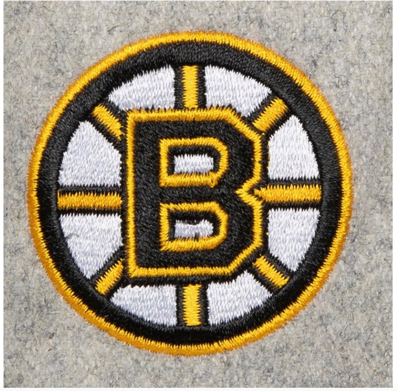 Mitchell & Ness Boston Bruins NHL Tailsweep 2.0 Melton Snapback Hat Cap Gray/Black - Image 3