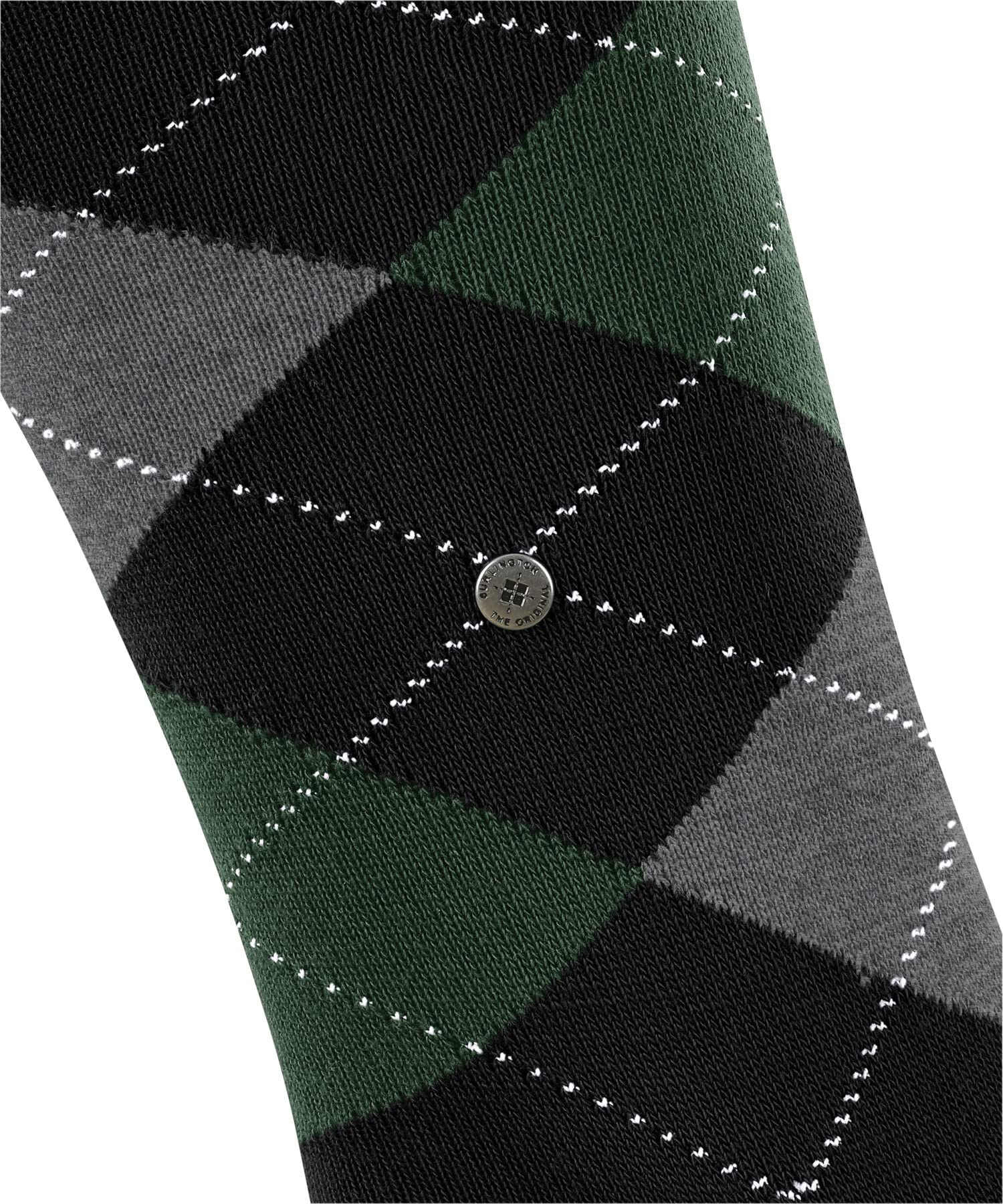 Burlington Mężczyźni Podkolanówki King M Kh Bawełna długie z wzorem 1 Para, Czarny Black 3004, 40-46