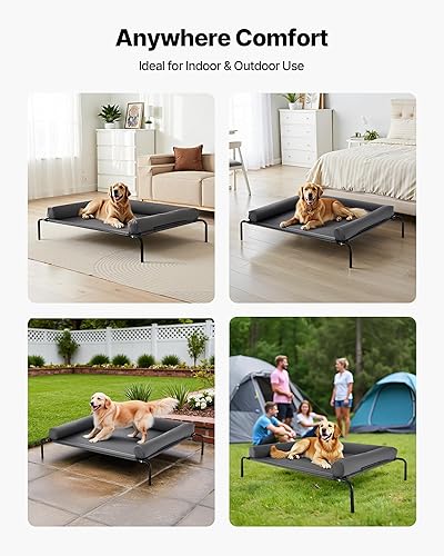 Miniatura 6 de VEVOR Cama elevada para perros grandes, cuna elevada portátil para perros con almohada lavable, cama hamaca elevada para interiores y exteriores,