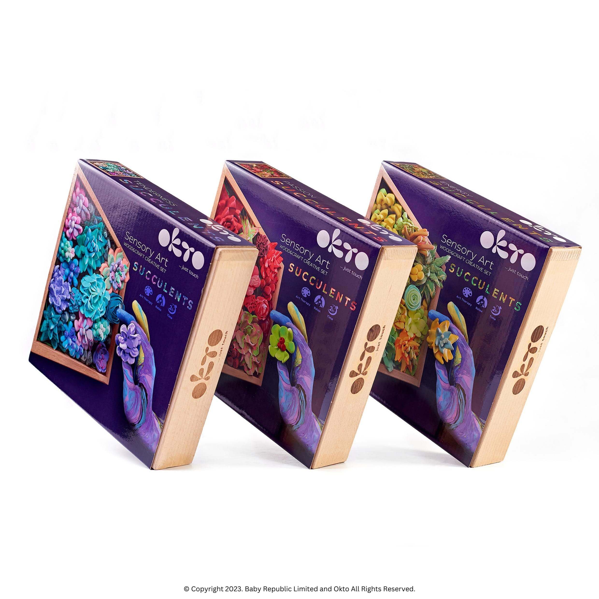 OKTO Kit de arte Freedom | Juego de arte de suculentas 3D para decoración de pared del hogar | Kits de manualidades para adultos del Reino Unido y adolescentes | Caja de manualidades con arcilla de