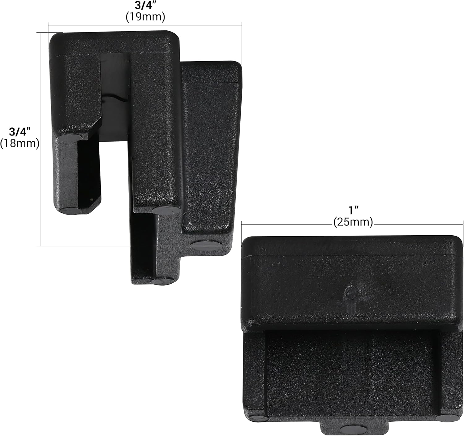 50 Pack Rok Hardware Plastic Rail Clip for Hanging File Cabinet Organizer System, Lateral Bracket, Black, R3308