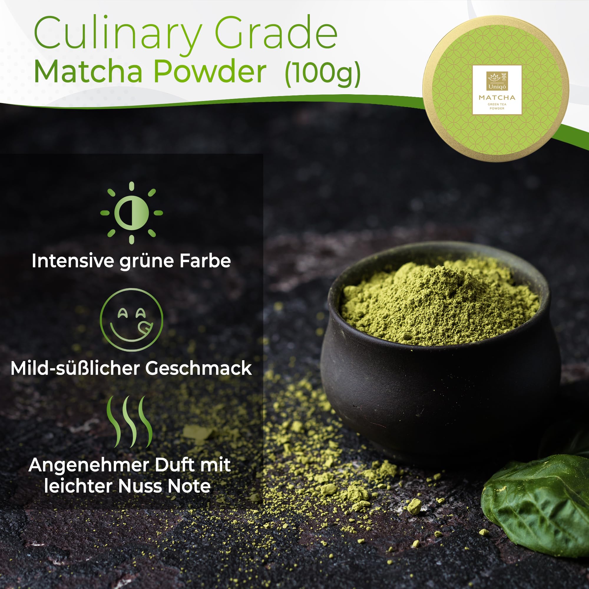 Tea Uniqo - Matcha Pulver Set mit Pink, Vanille und Pure Matcha | Tee Geschenkset mit Drachenfruchtpulver und Matcha Latte Pulver