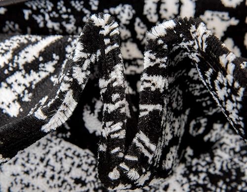 Miniatura 7 de Unique Loom - Tapete rectangular de 9 x 12 pies, estilo clásico y tradicional, colección Sofía, modelo 3138656, color beige., Polipropileno, Negro