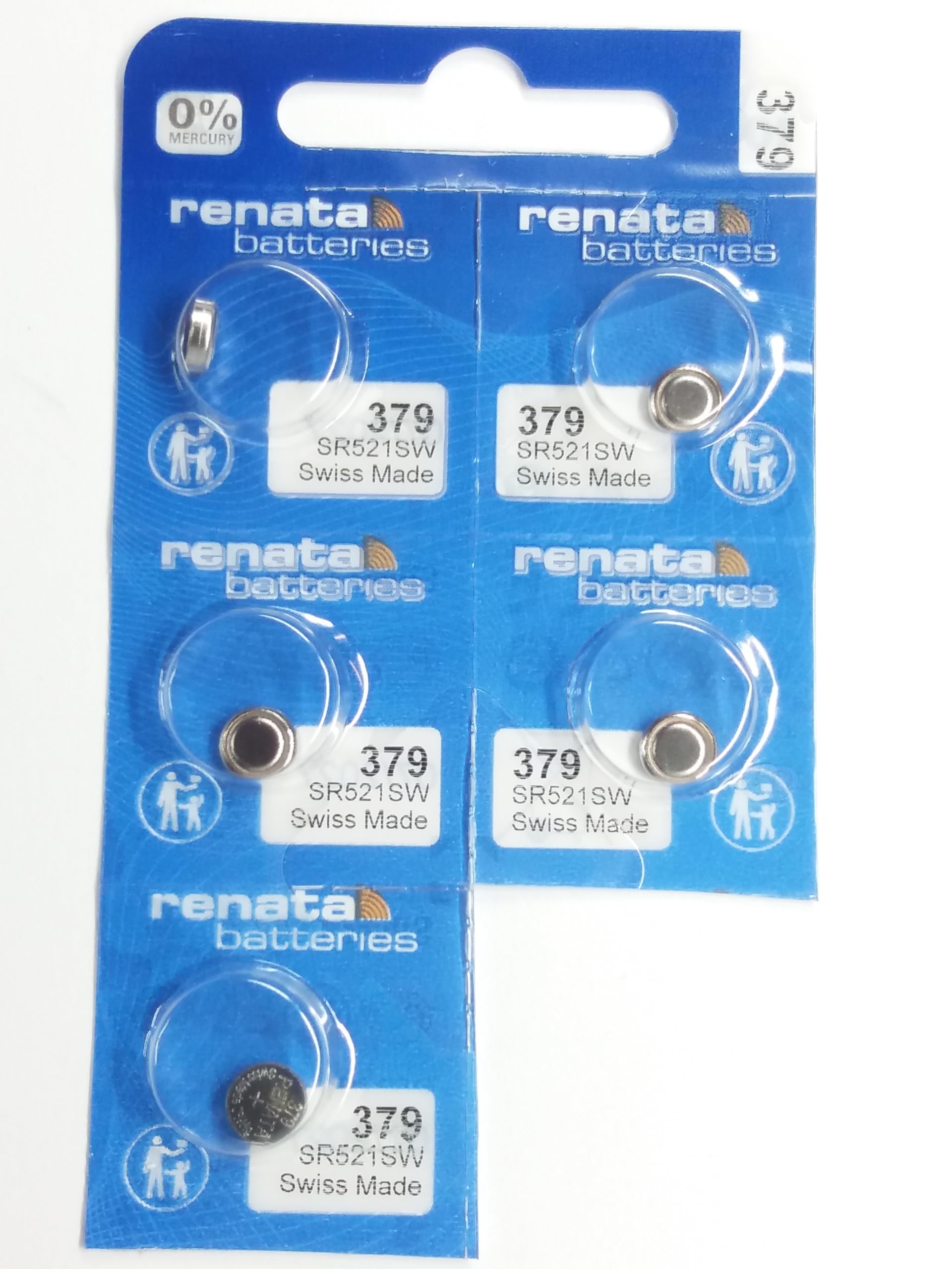 Uhrenbatterie Renata Swiss Made Renata 379 oder SR521SW OR AG0 1.5V (5 x 379 oder SR 521 SW)