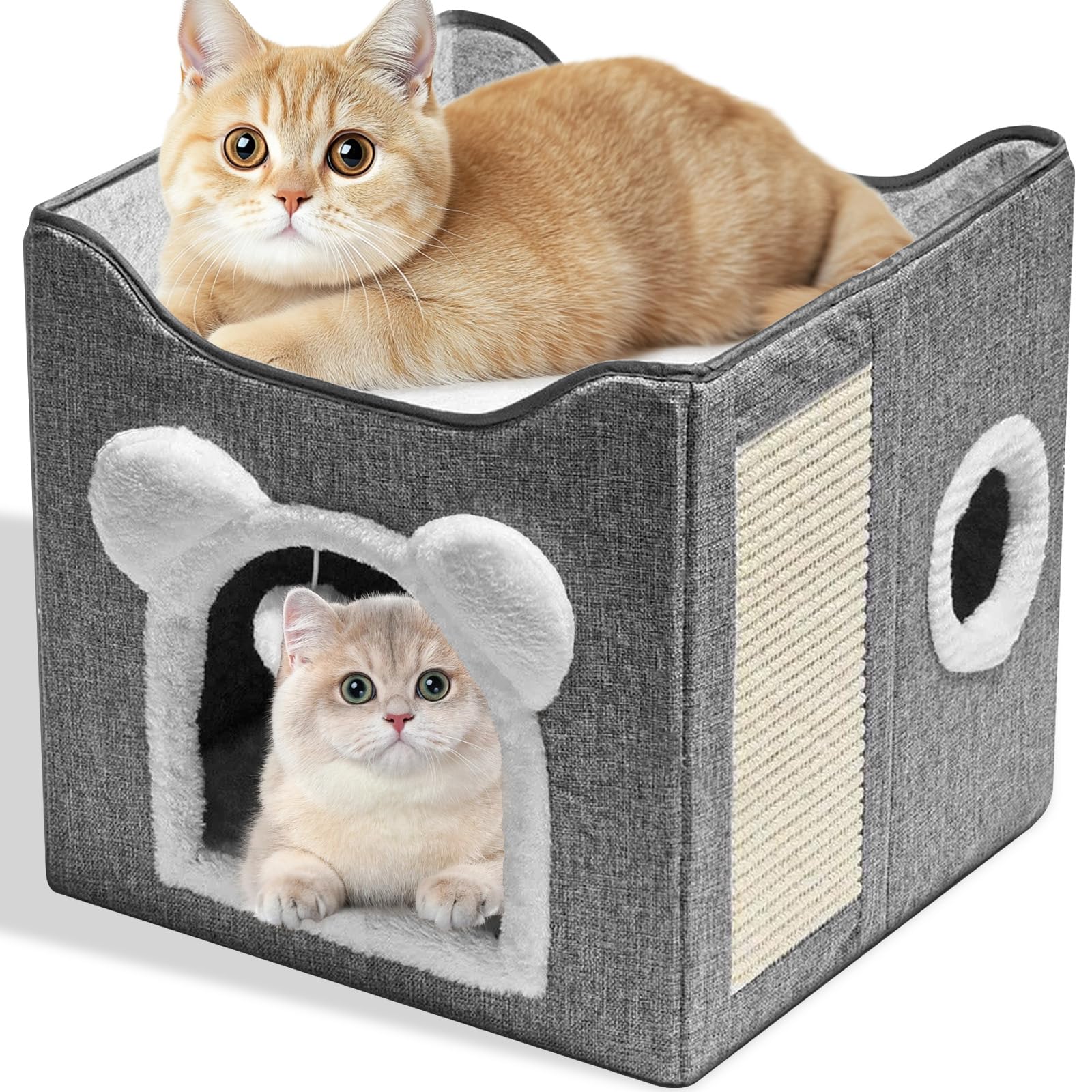 Couchage mobilier cabane chat pliable et panier lit pour petit chien avec accessoires