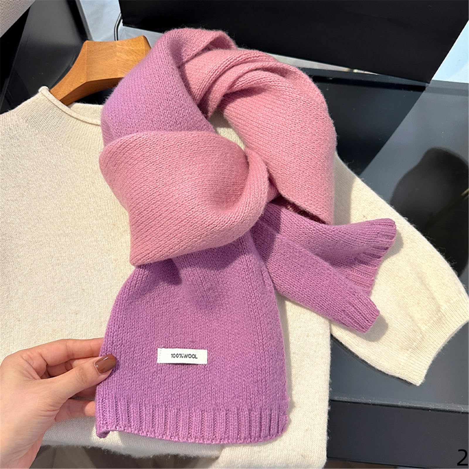 Foulard Donna Sciarpa da Autunno E Inverno alla Moda Tutto-fiammifero Collo Lavorato A Maglia Scialle Caldo Ispessito-01-170 * 20 Cm