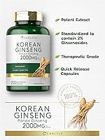 Vista 4 de Carlyle Cápsulas de ginseng coreano Extracto de 2000 mg 200 unidades Fórmula sin OMG y sin gluten Suplemento estandarizado de Panax Ginseng