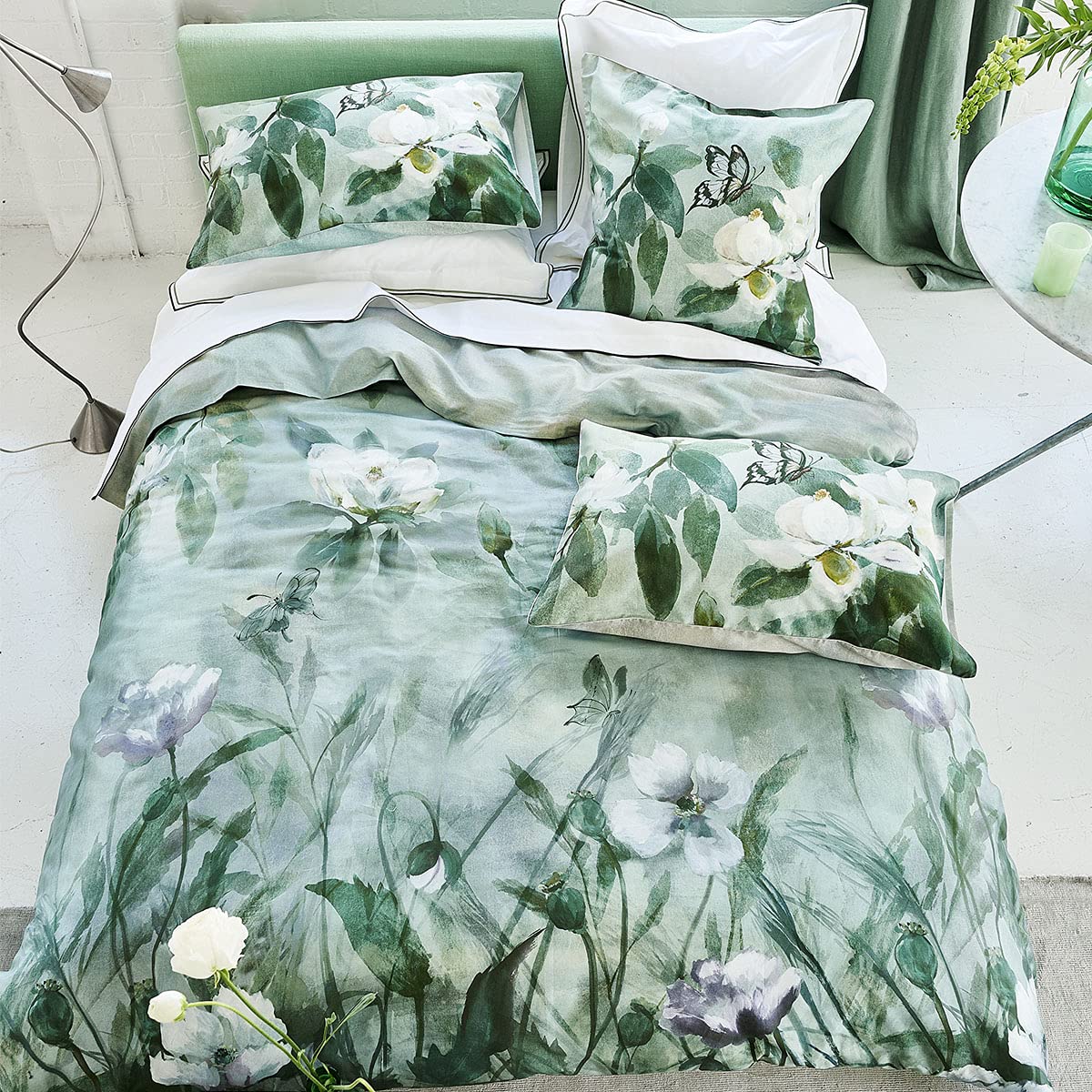 Housse de couette imprimée en satin de coton Kiyosumi