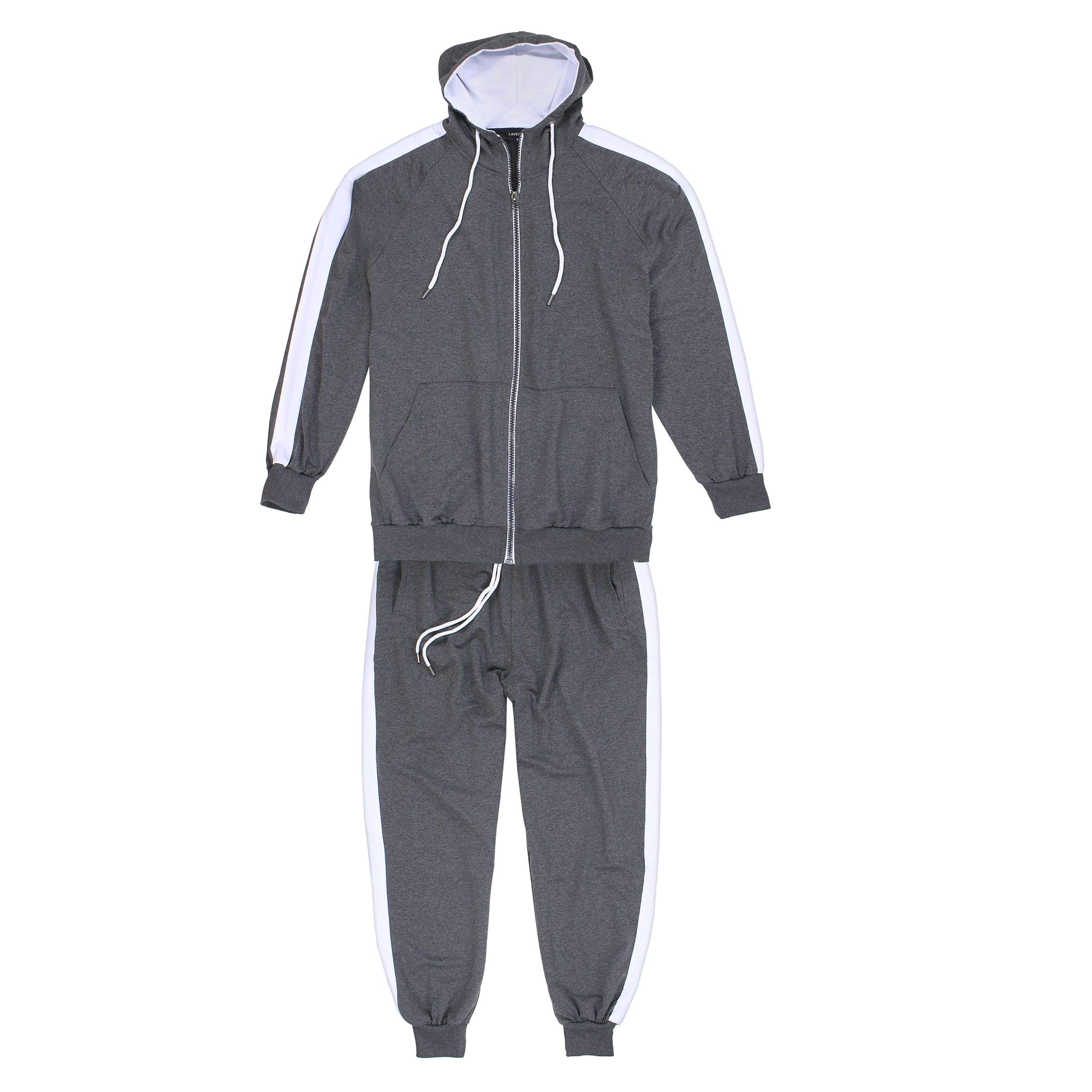 Lavecchia Antracytowo-szary męski dres treningowy, dres do biegania, strój rekreacyjny LV-611