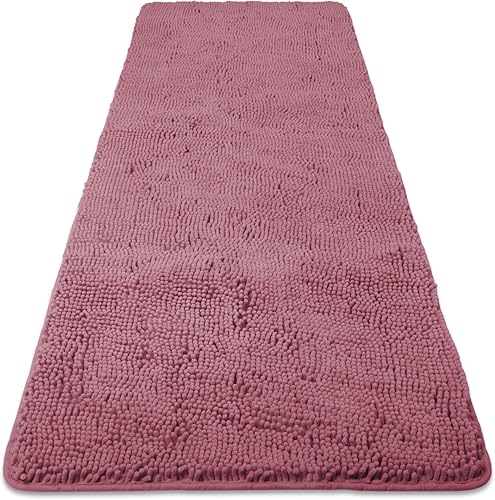 Miniatura 86 de Yeaban Alfombras de baño gris oscuro – Gruesas alfombras de baño de chenilla | Alfombras de baño absorbentes y lavables antideslizantes, alfombras