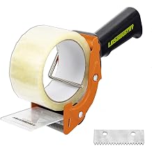 Handheld Packaging Tape Dispenser Gun, LDS Industry Lightweight Ergonomic Heavy Handheld Duty Tape Cutter Set for Packaging and Box Sealing with 48mm X 55M Tape Roll and Extra Blade