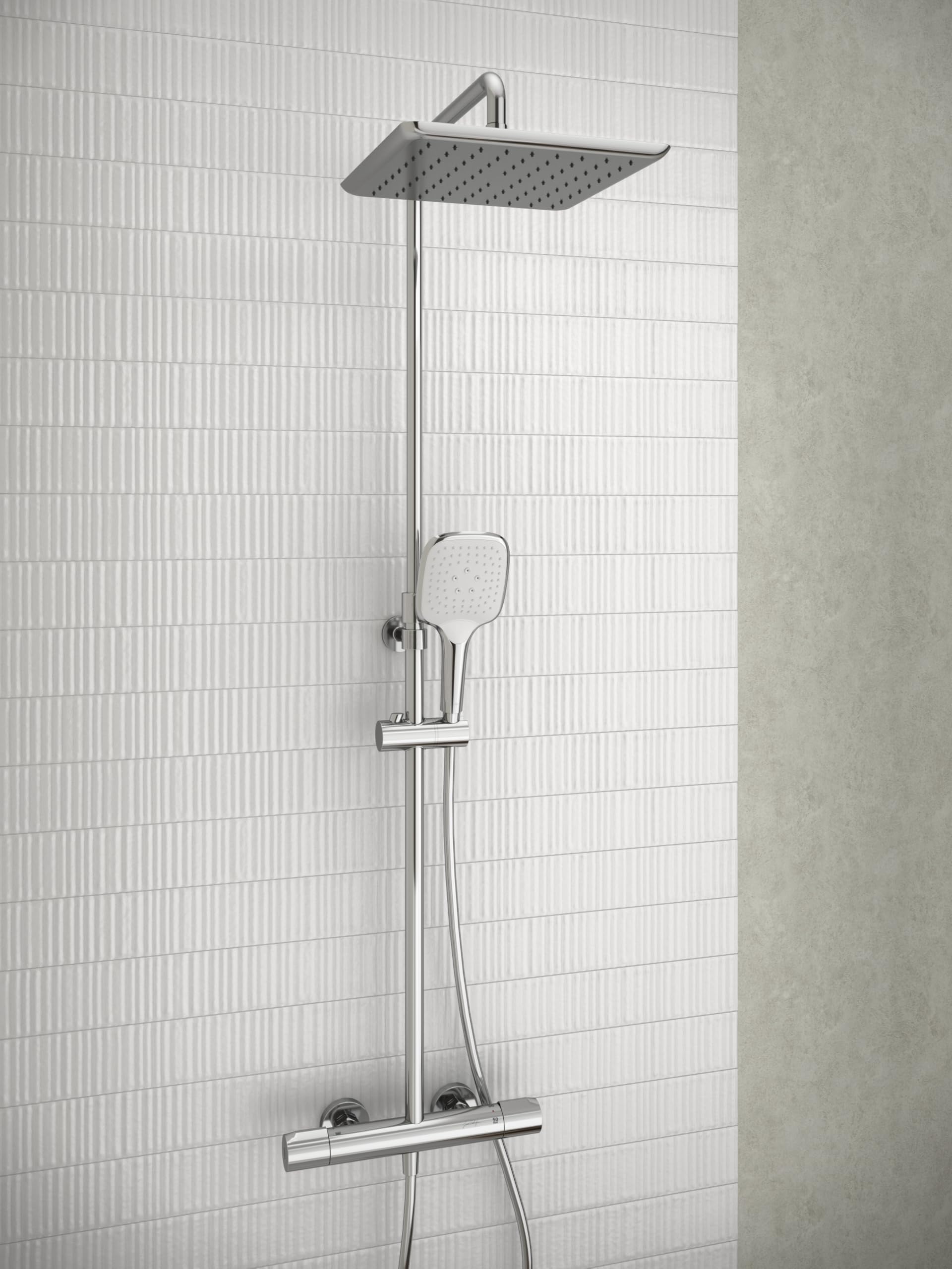 Jacob Delafon Colonne de Douche Thermostatique Emma, Tête 28cm, Chrome