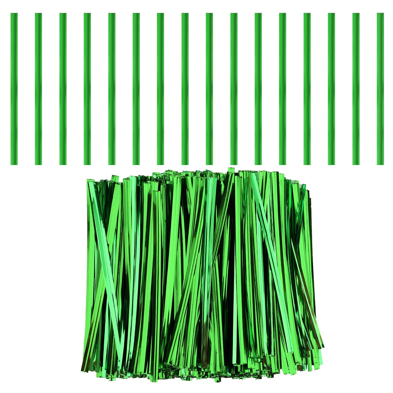 Luter 750Pcs/Green 4 Inch Metallic Twist Ties, Reusable Bag Ties Plastic Bread Twist Tie For Treat Bags Coffee Bags Snacks Cake Pops Party Favors (Green),Embellishment Christmas Atmosphere