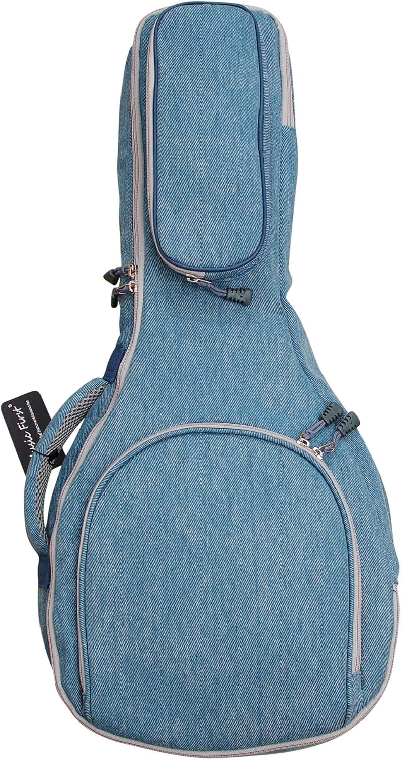 MUSIC FIRST Original Design 15mm Thick Padded Vintage & Retro Jeans Cloth/Denim A & F Style (Standard) Mandolin Gig Bag (Soft Case) Fits Most A Mandolins