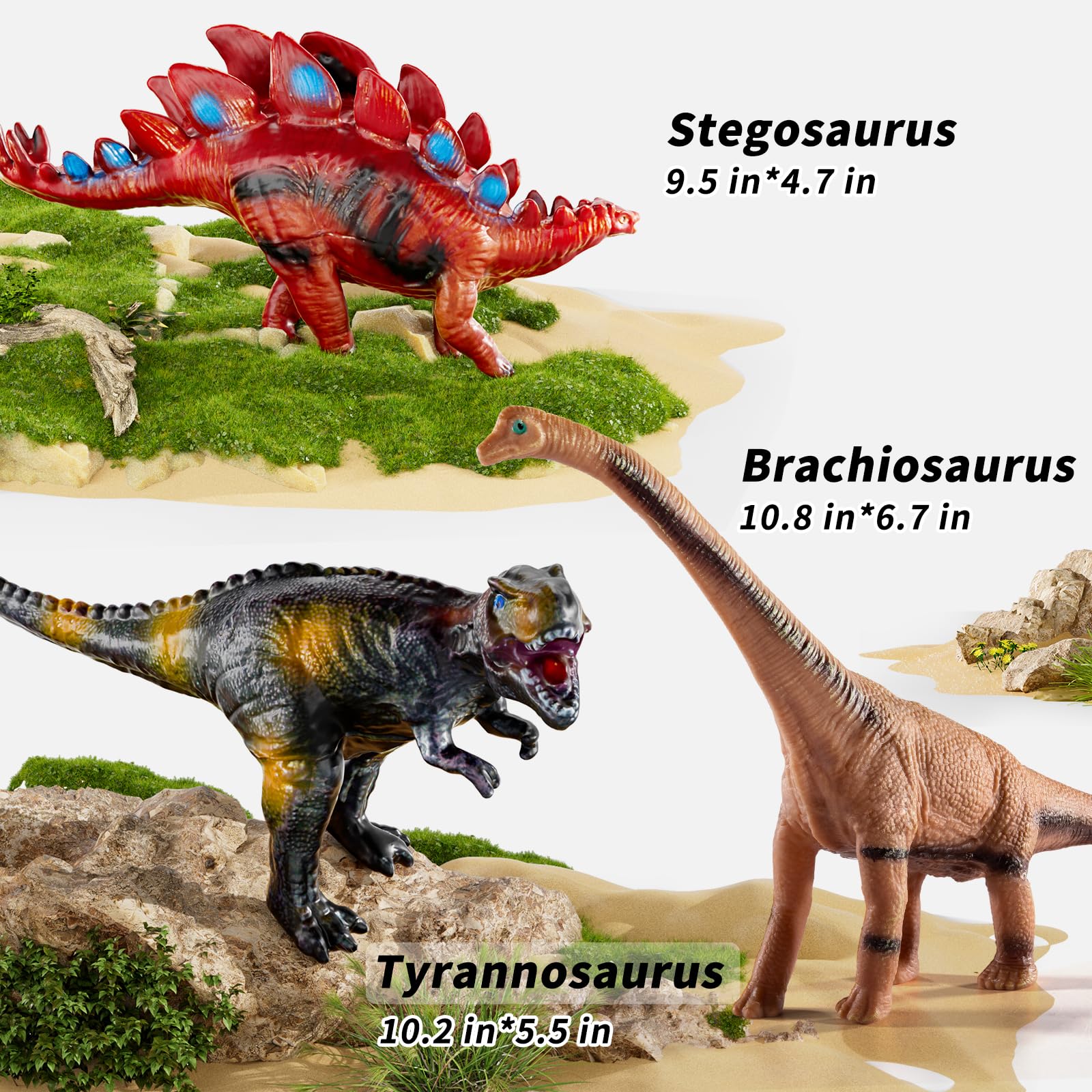 Big Dinosaur Toys for Kids - 7 Piece Set -3