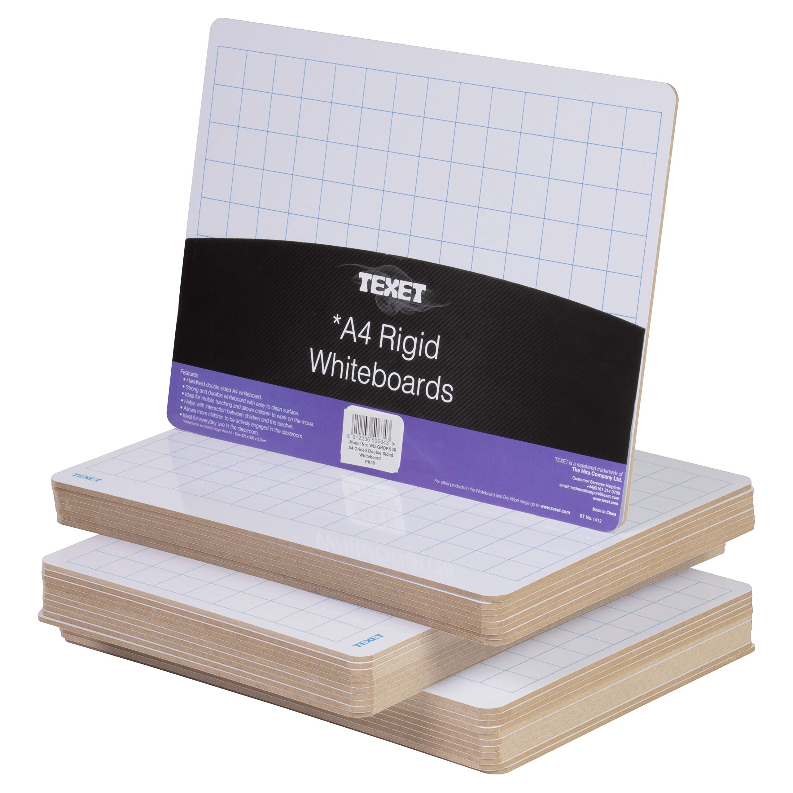 Texet A4 Gridded Whiteboard PK30