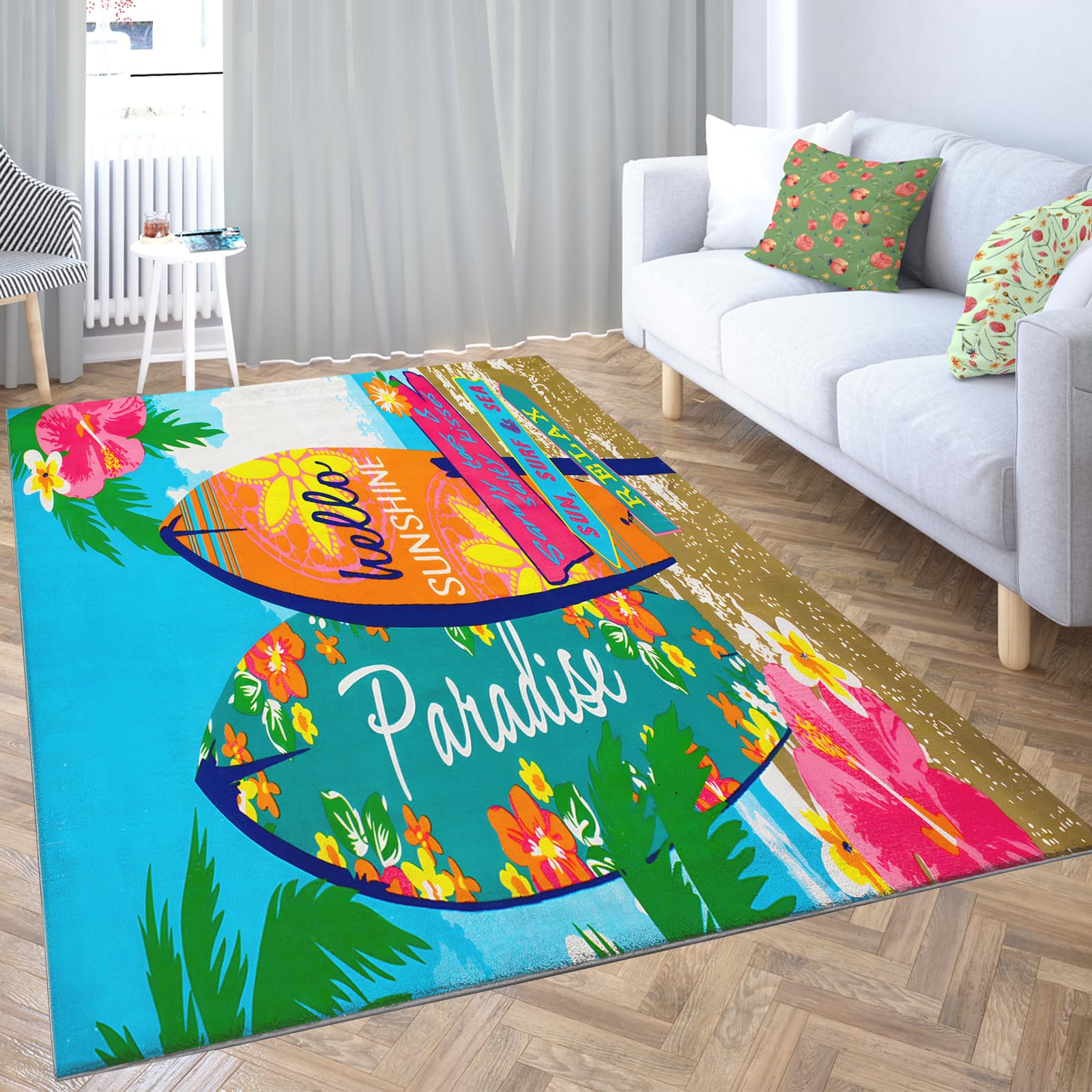 Amazon ラグマット サーフボード 120 x 180cm 3D効果 カーペット 洗えるラグ 防ダニ 防音 手触り 耐摩耗性 抗菌防臭 玄関マット ラグ ホール リビング ベッドルーム プレイマット 家庭用 オフィス用 マット WJYMJJ ラグ 通販