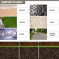 Vista 3 de 2 caminos de jardín de madera de 8 pies con superficie antideslizante, camino de madera enrollable, camino rústico decorativo (marrón)