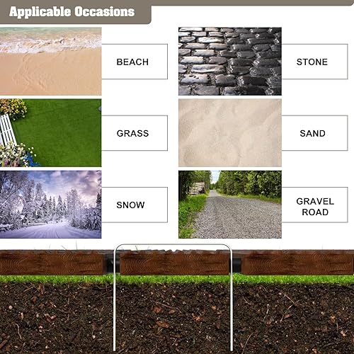 Miniatura 5 de Camino de jardín enrollable recto  Pasarela al aire libre de 8 pies con superficie antideslizante, camino rústico decorativo para patio al aire