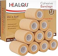 Vista 7 de HEALQU Vendaje autoadhesivo – 4 pulgadas x 5 yardas, 12 rollos de cinta cohesiva para atletismo y deportes – Cinta médica autoadherente, vendajes