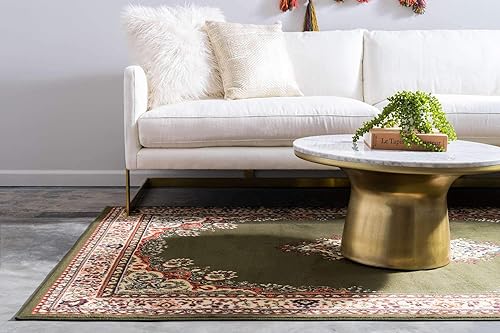 Vista 390 de Unique Loom Reza Collection- Alfombra, Polipropileno, Marrón Marrón/ marfil