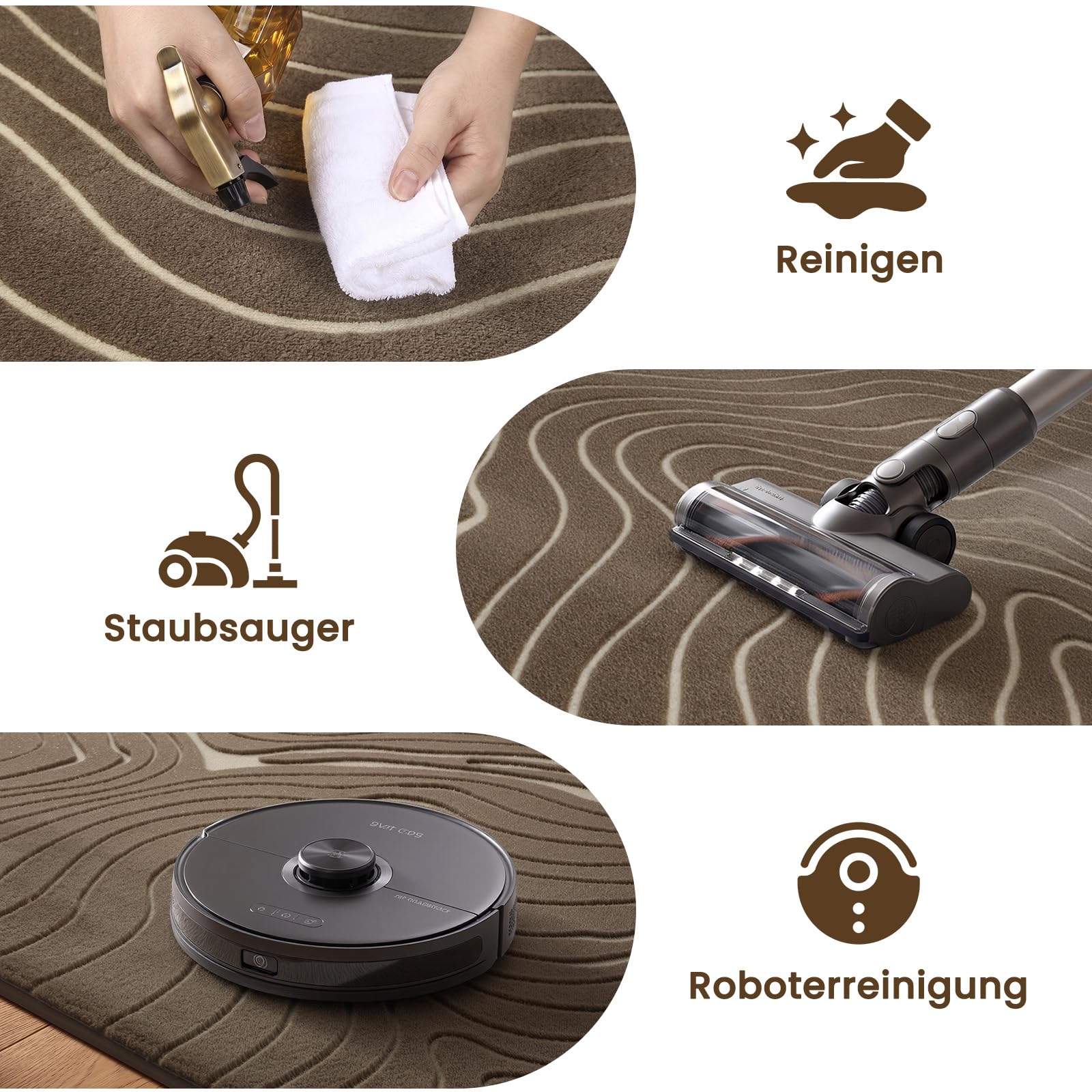 Treeboy Teppich Wohnzimmer 160x230 Kaffeebeige Groß Schlafzimmer Carpet Rug | Kurzflor Flauschig Waschbar Antirutsch Rugs Modern Kinder Teppiche Gegend 3D Abstrakt für Kinderzimmer Mädchen Jugendzimmer
