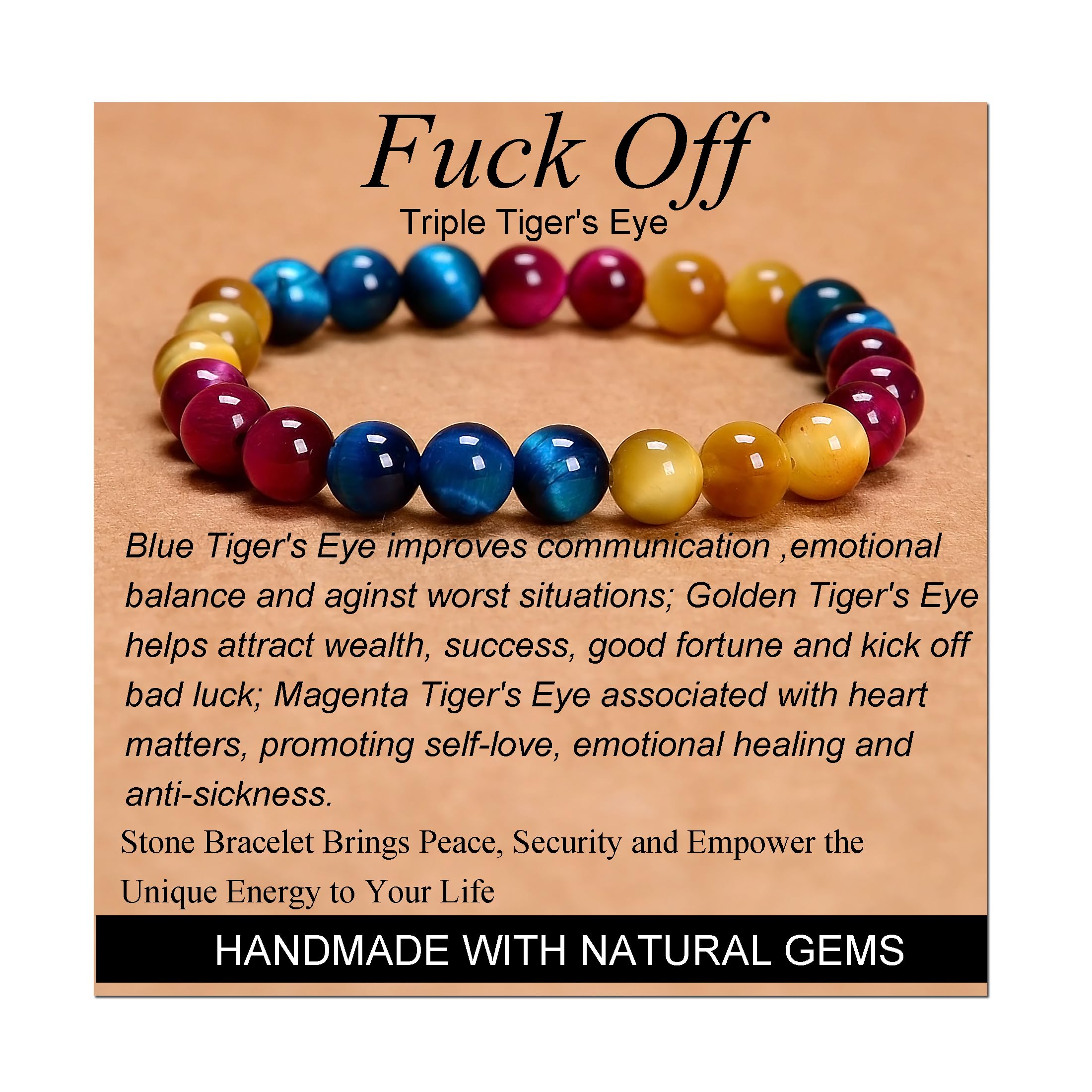 MASSIVE BEADS Handmade Yoga Stretch Elastic Bracelet Natural Stone Crystal Healing Power Energy Gifts for Unisex Adult 4mm 6mm 8mm 10mm