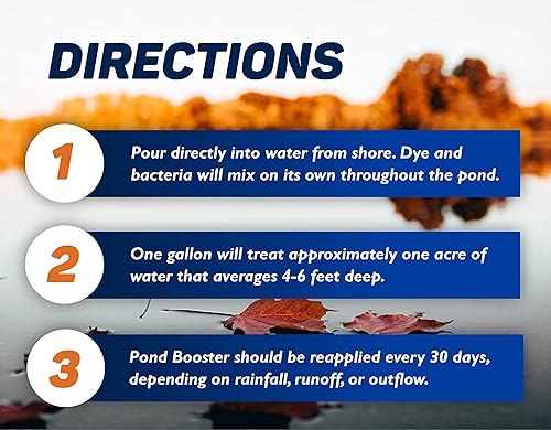 Miniatura 5 de Crystal Blue Crystal Blue Pond Booster - Combo de limpiador natural de estanques y tinte de estanque Crystal Blue - Trata hasta 1 acre - Agua