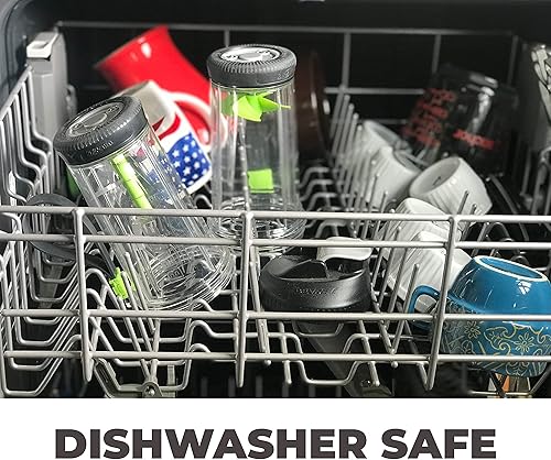 Miniatura 5 de Bevrev Licuadora y mezcladora paquete de 2 incluye botella deportiva no eléctrica con cuchillas de acero inoxidable para batidosbatidos y mezclador