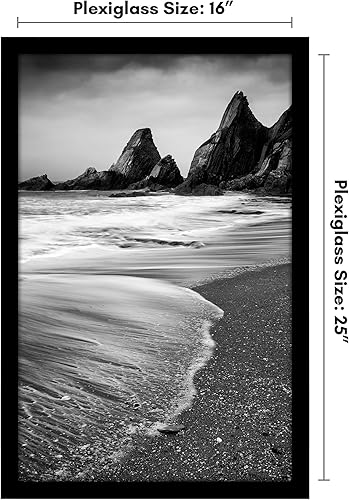 Vista 209 de Americanflat - Marco para póster de 71 x 74 cm con plexiglás pulido, portarretratos negro de madera industrializada, Epic Collection, marco ancho