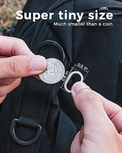 Miniatura 3 de FEGVE Llaveros de titanio con 2 llaveros de acero inoxidable, mini mosquetón, pequeño llavero de conexión de liberación rápida, accesorios para el