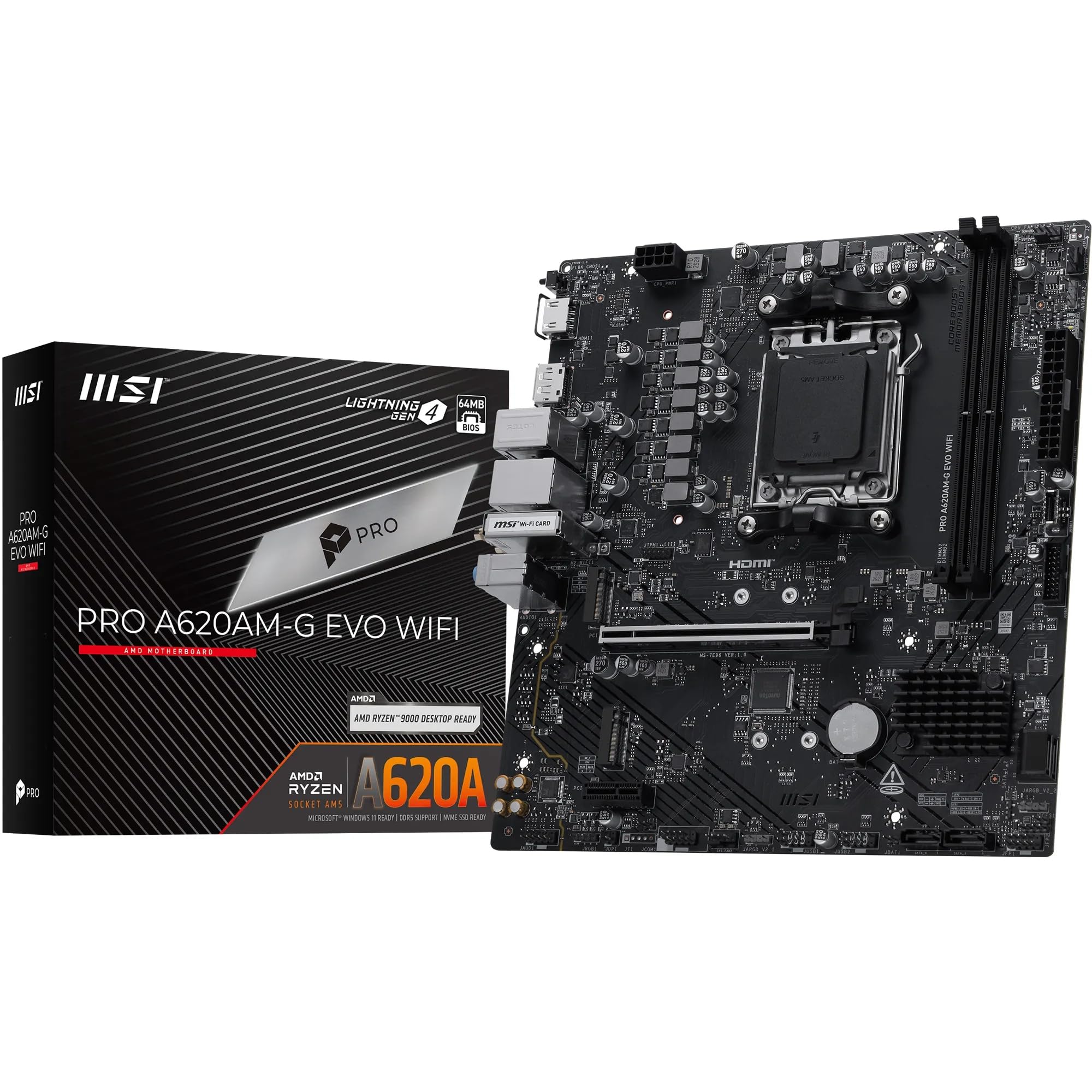 Msi Pro A620am-G Evo Wifi Amd A620a Socket Am5 Micro Atx