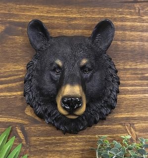 Ebros Gift The Brave Black Bear Head Wall Decor Plaque 8