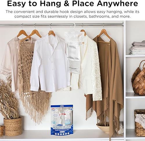 Miniatura 6 de W&E Choice Bolsa colgante absorbente de humedad para tu armario, bolsas deshumidificadoras para baño, paquetes de humedad sin fragancia, paquete de