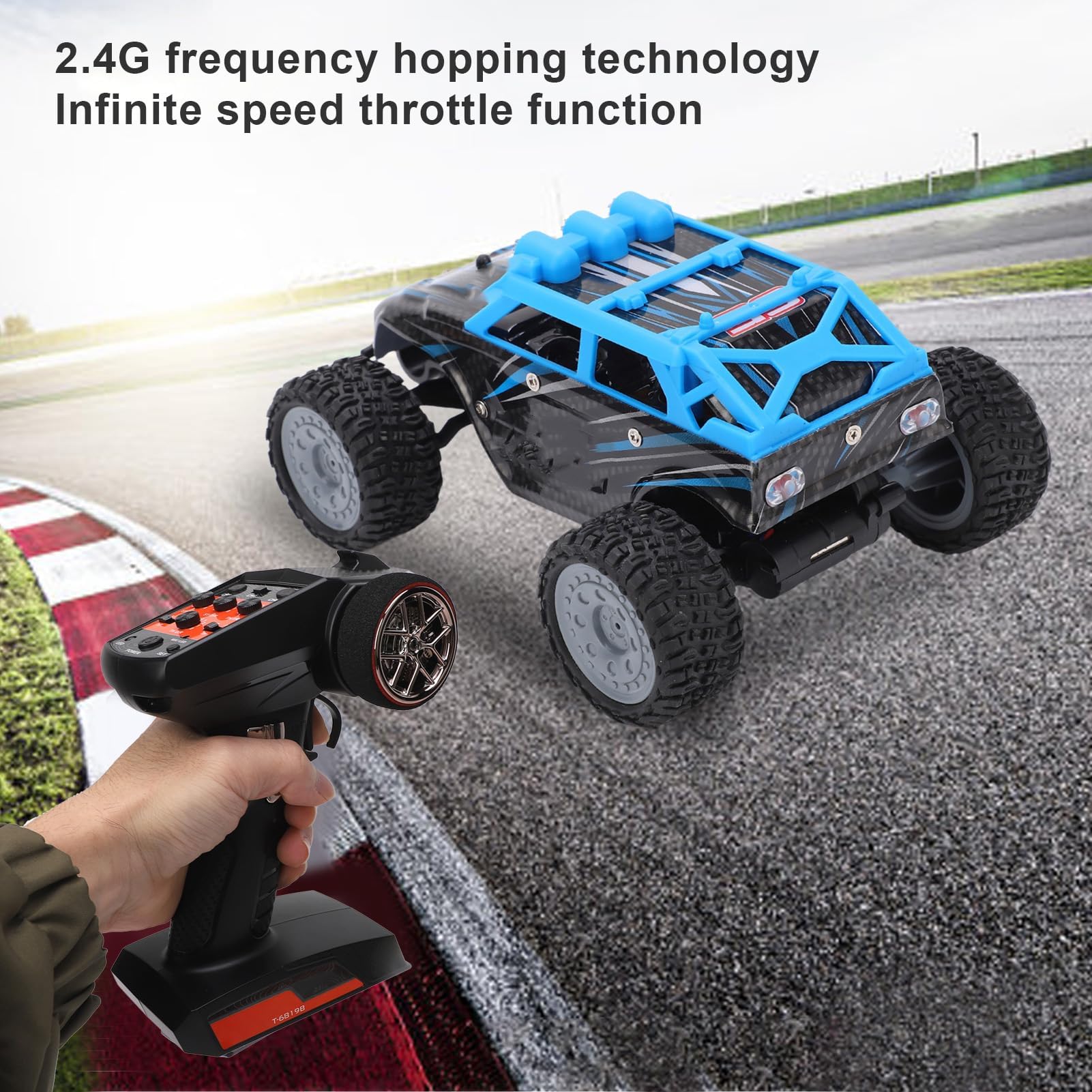 Trasmettitore Radio 2,4 GHz 7 Canali con Ricevitore, Telecomando per Auto RC Barca e Modelli - Compatibile Universale - Controllo Affidabile e Precisione