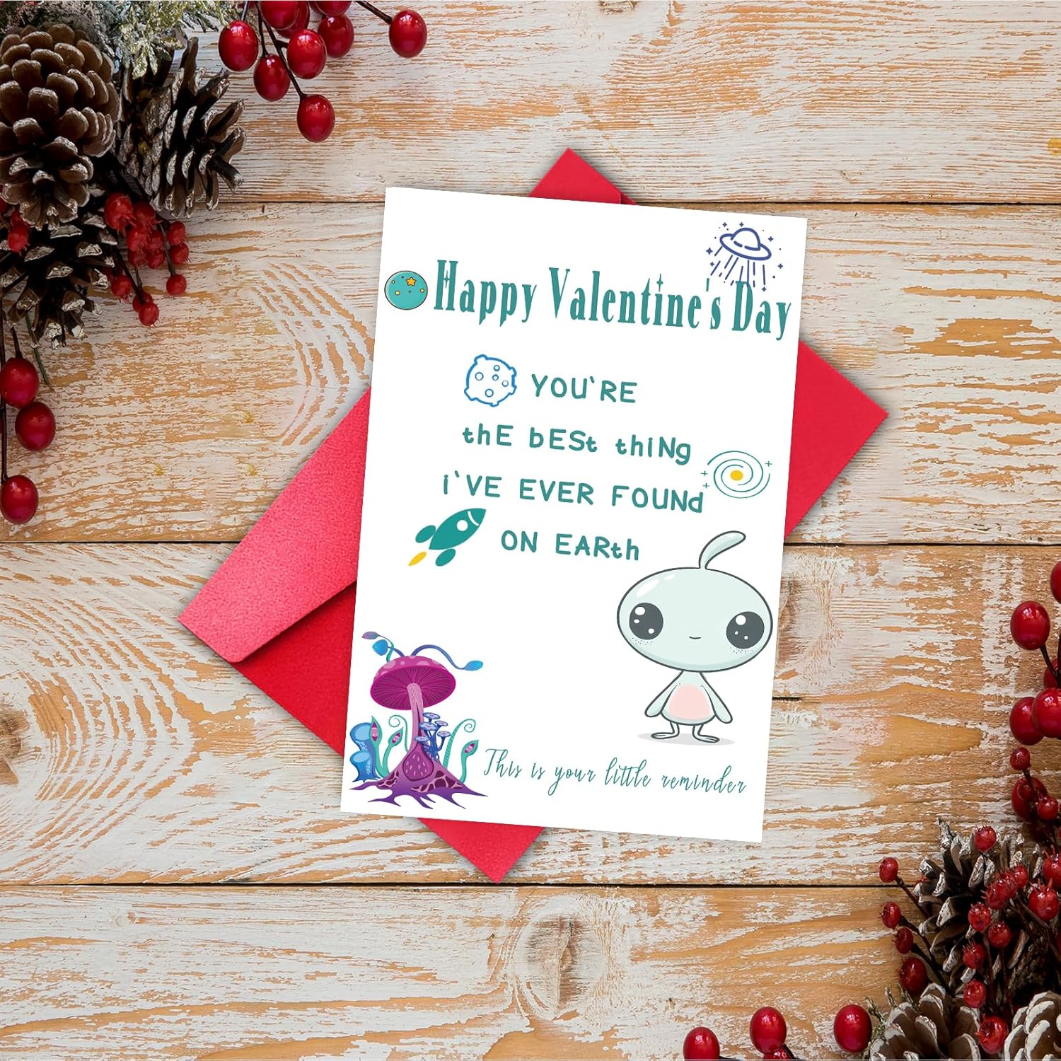 Happy Valentine’s Day Card for Boyfriend Girlfriend, Funny ET Valentines Day Card for Husband Wife, You’re the Best Thing I’ve Ever Found on Earth - Image 6