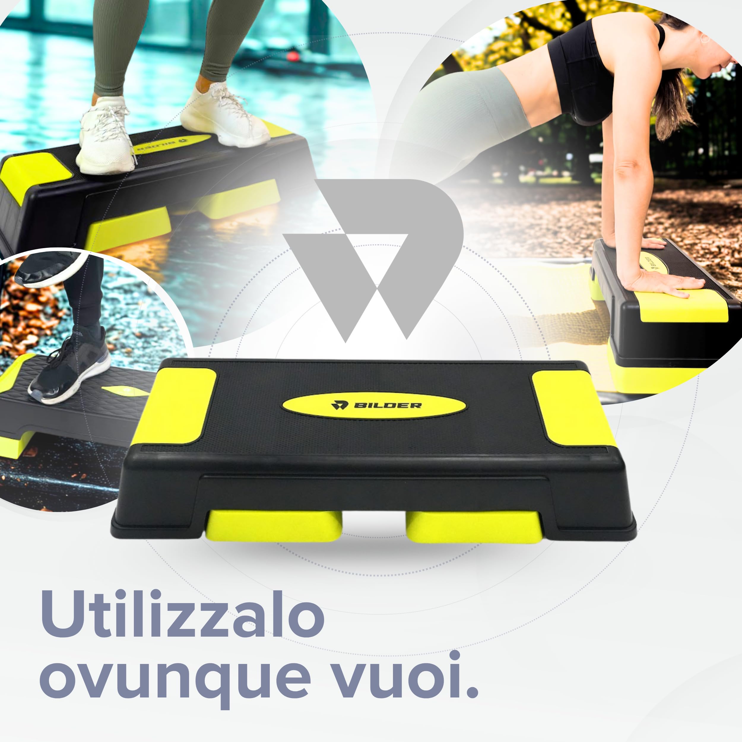 Stepper per Allenamento Aerobico e di Equilibrio, Fitness Casa Palestra Antiscivolo, Altezza Regolabile