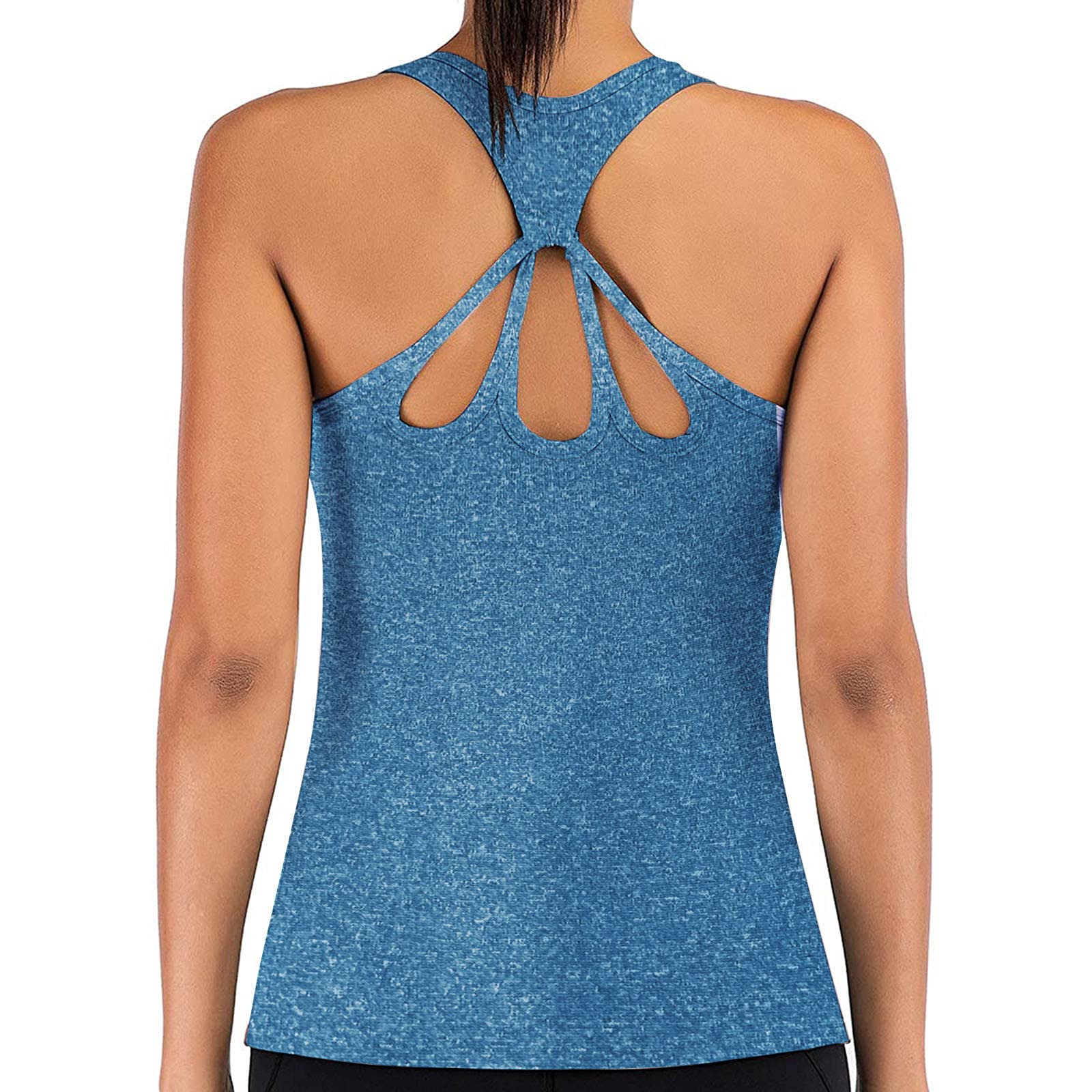 Padaleks Womens Workout Top Sleeveless Backless Summer Shirts Vest Racerback Sports Yoga Tank Tops Activewear