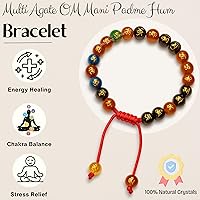 Vista 723 de Amazing Gemstone Crystal Bracelet for Women Men's Gifts - Protection Healing Crystal Bracelet - 8mm Gemstone Beaded Adjustable Bracelet Pulseras