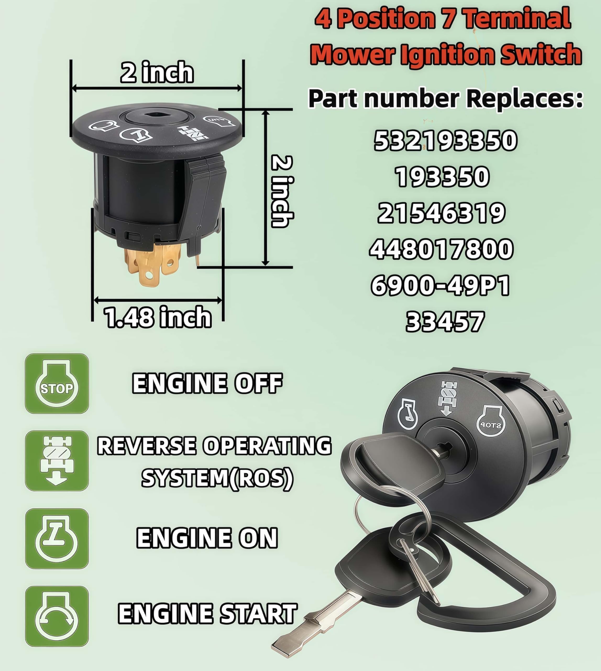Amazon.com : 532193350 193350 Ignition Switch Fits Husqvarna AYP