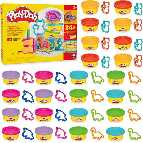Play-Doh Party Favor Pack, Bulk 24 Pack of Modeling Compound with Cutters, Classroom Supplies for Arts & Crafts, Back to School Gifts & Prize Toys for Kids, Ages 3+ (Amazon Exclusive)