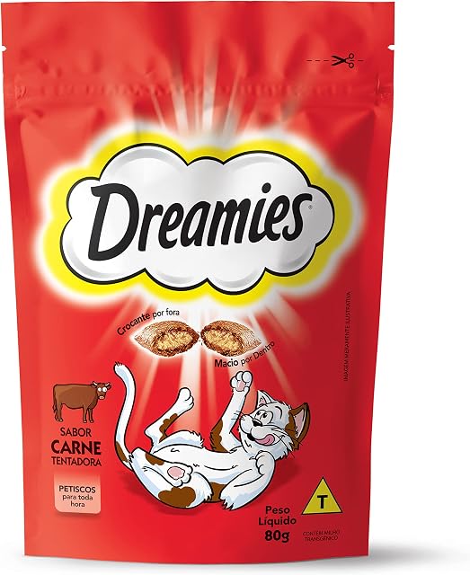Petisco Dreamies Carne Tentadora Gatos Adultos 80g