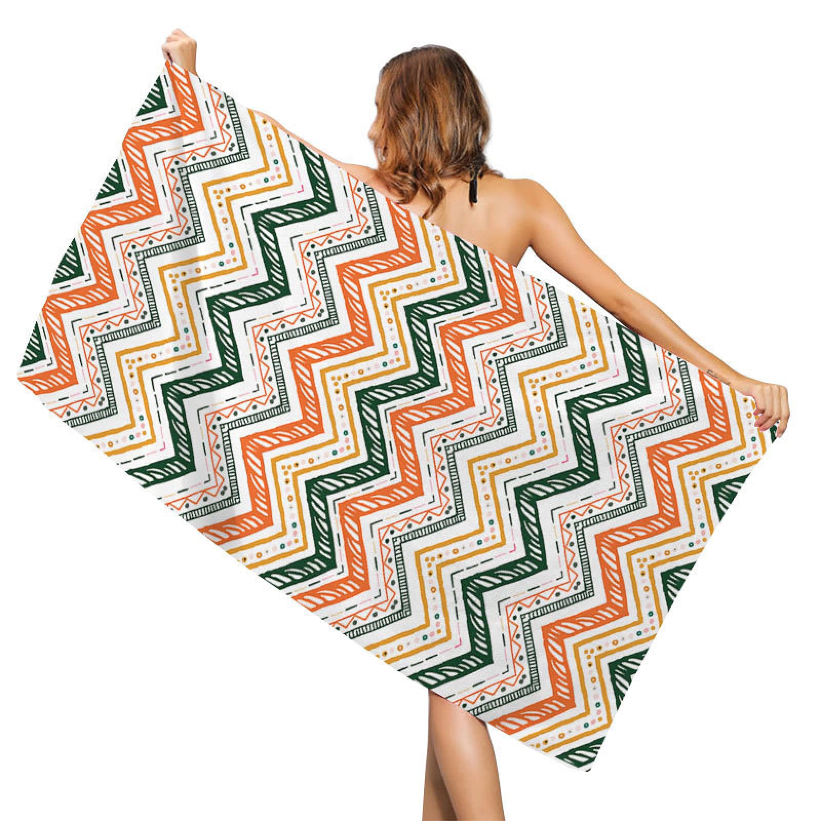 Ręcznik plażowy 100 x 200 cm boho ręcznik z mikrofibry dla dorosłych kobiet mężczyzn, ręcznik na siłownię do podróży, pływania, na kemping, ręczniki plażowe, szybkoschnące i nie zawierają piasku,