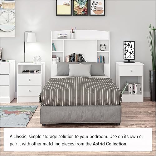 Miniatura 7 de Prepac Rustic Ridge - Cómoda de madera para dormitorio con 4 cajones de almacenamiento, 18.25 x 27.5 x 35.5 pulgadas, color blanco lavado